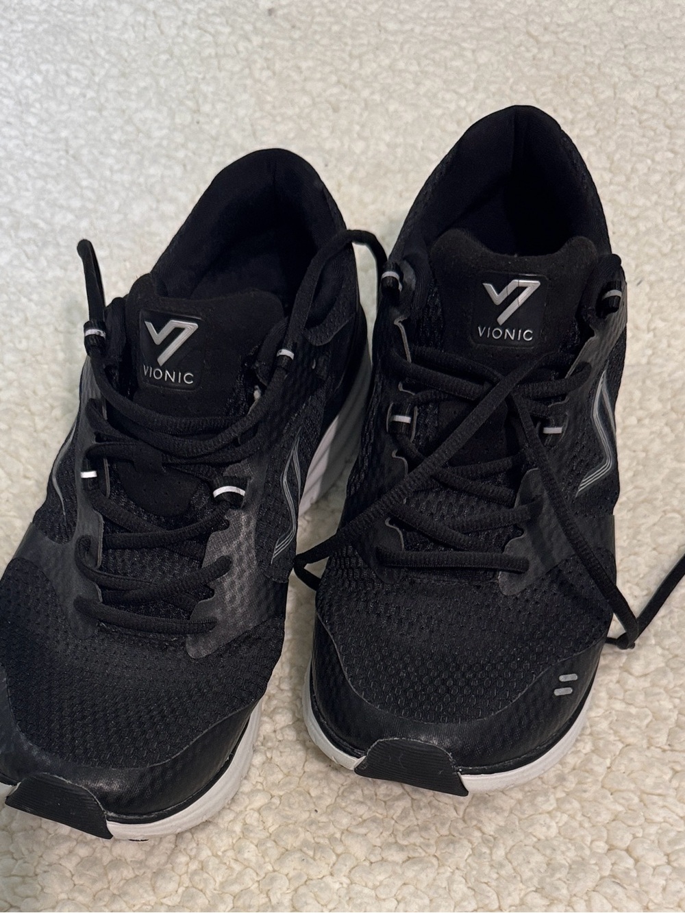 Vionic Men's Black Athletic Running Shoes with White Sole